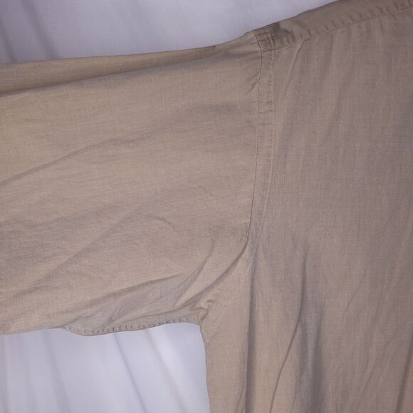 Coach Dress Shirt Mens Large Tan 80s Two Ply Cotton - Picture 3 of 12